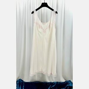 Vintage Italian Slip Dress | 70s 80s Polyamide Nightgown | M/L